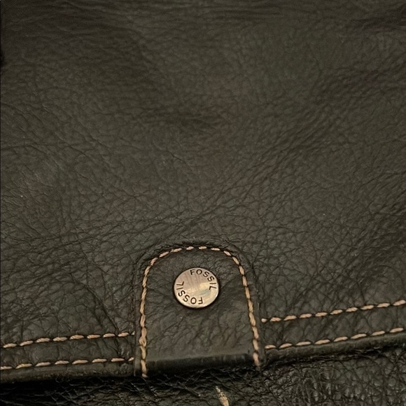 SOLD-Fossil Black Crossbody Bag with Adjustable Strap and Silver Hardware - Picture 3 of 10